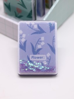 Зеркало раскладное шейкер "Ландыши", фиолетовое, 8*6 см