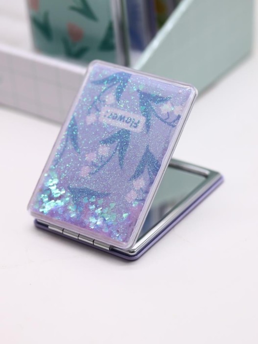 Зеркало раскладное шейкер &quot;Ландыши&quot;, фиолетовое, 8*6 см 