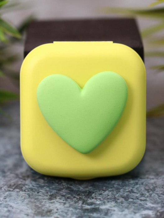 Контейнер для линз «Heart paint», yellow 