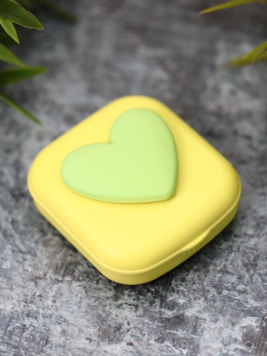 Контейнер для линз «Heart paint», yellow 