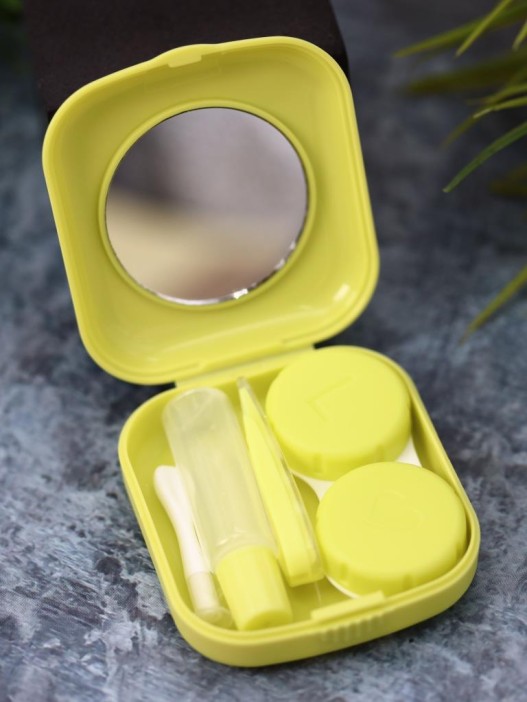 Контейнер для линз «Heart paint», yellow 