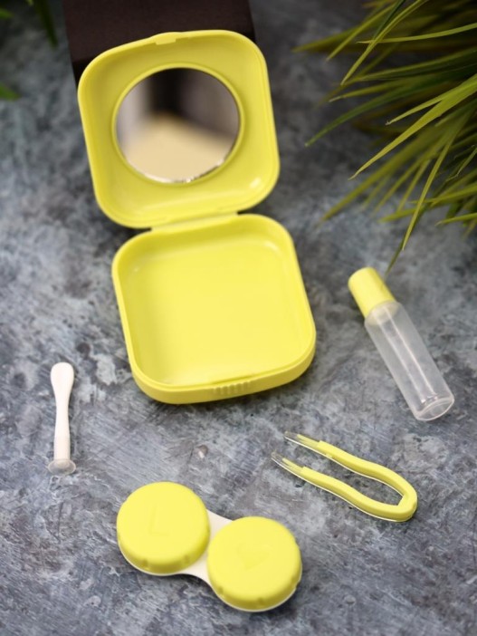 Контейнер для линз «Heart paint», yellow 