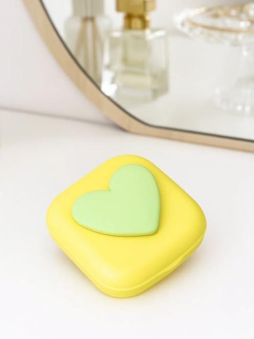 Контейнер для линз «Heart paint», yellow 