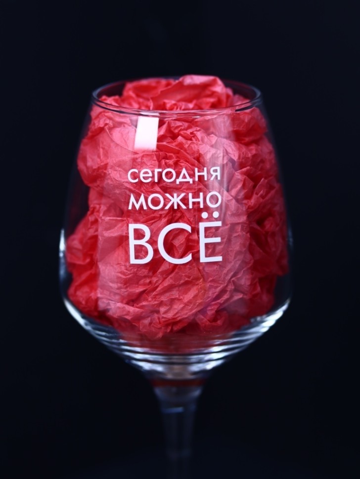 Бокал для вина Oh vine! "Сегодня можно все", 400мл