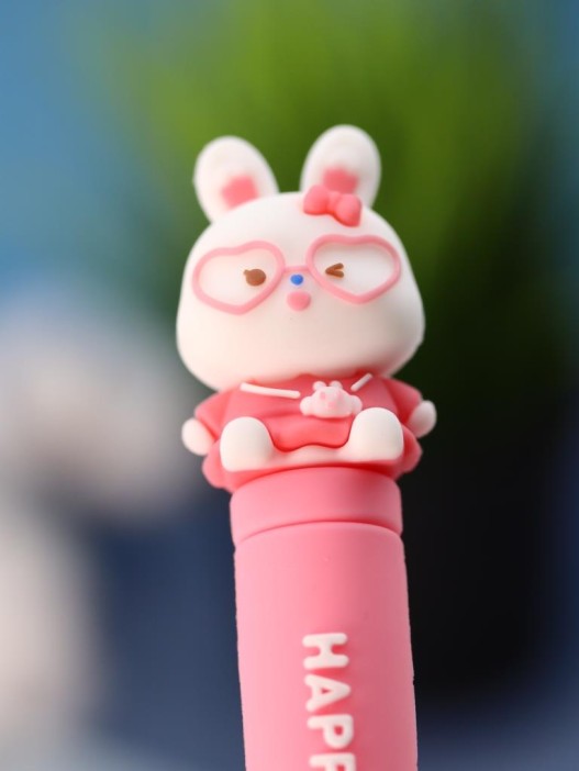 Зубная щётка для взрослых iLikeGift "Мечтательный зайка", розовая (21 см) 