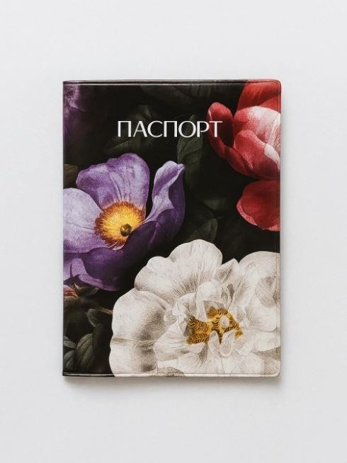Обложка для паспорта "Цветы", плотность 600 мкм