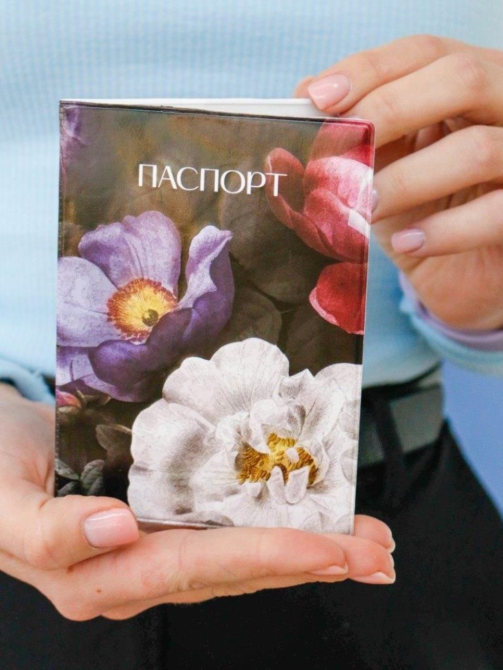 Обложка для паспорта "Цветы", плотность 600 мкм