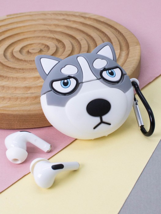 Чехол для AirPods Pro &quot;Angry huskies&quot;, grey 