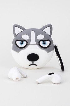 Чехол для AirPods Pro "Angry huskies", grey