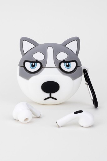Чехол для AirPods Pro "Angry huskies", grey