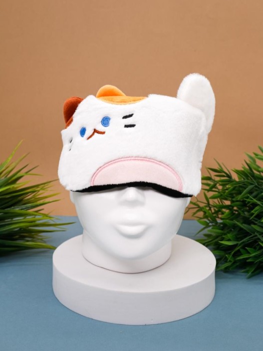 Маска для сна гелевая GIRLY "Пушистый кот", белая 