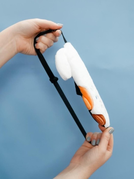 Маска для сна гелевая GIRLY "Пушистый кот", белая 