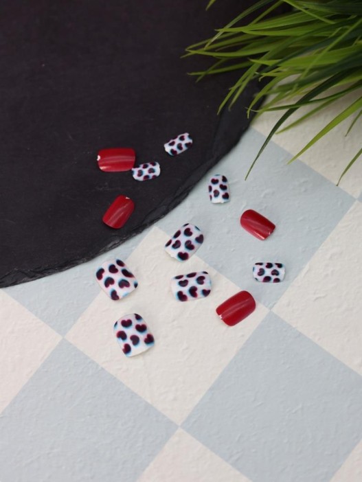 Накладные ногти GIRLY «Red-black color», 12 шт., с клеевыми пластинами 