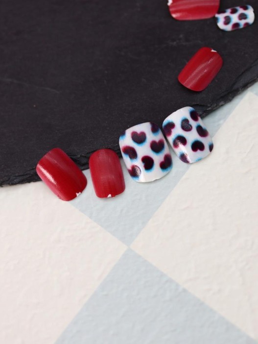 Накладные ногти GIRLY «Red-black color», 12 шт., с клеевыми пластинами 