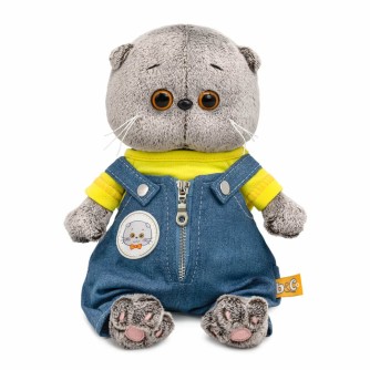 Мягкая игрушка "Кот Басик БЕБИ в комбинезоне "Деним" (20 см)