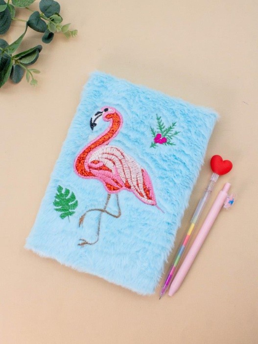 Блокнот плюшевый «Flamingo», blue, 21,5х15 см, плотность 70 гр. 