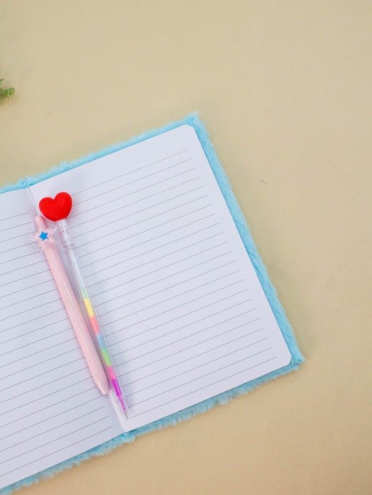 Блокнот плюшевый «Flamingo», blue, 21,5х15 см, плотность 70 гр. 