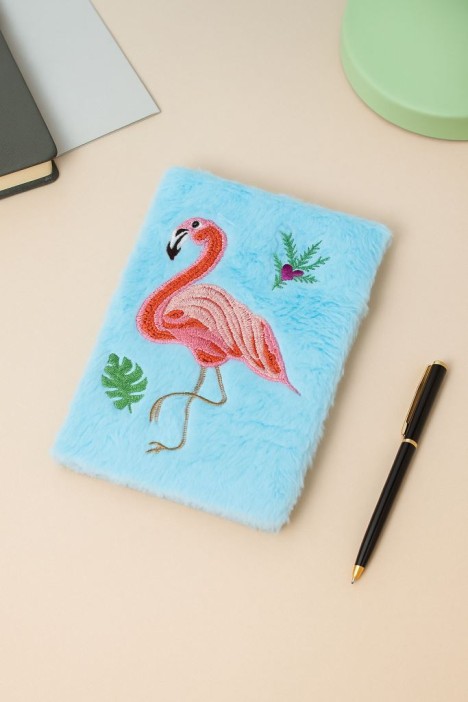 Блокнот плюшевый «Flamingo», blue, 21,5х15 см, плотность 70 гр. 