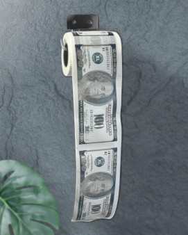 Сувенирная туалетная бумага. «100 долларов», двухслойная, 25 м (10х9,5 см)