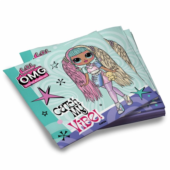 Салфетки бумажные трехслойные 20 шт. &quot;LOL OMG&quot; (33*33 см) 