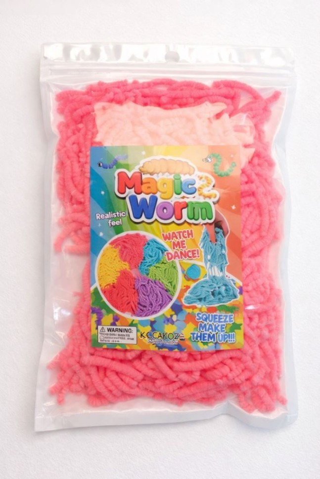 Мялка-антисресс "Magic worm", розовый (40 г)