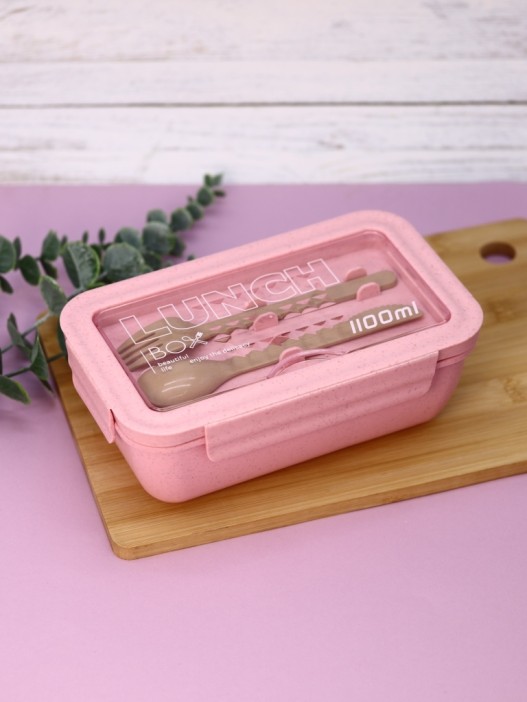 Ланчбокс "Beautiful life", pink (ложка+вилка) 