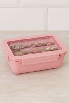 Ланчбокс "Beautiful life", pink (ложка+вилка)