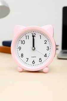 Часы-будильник "Cat ears", pink (11х10,5 см)