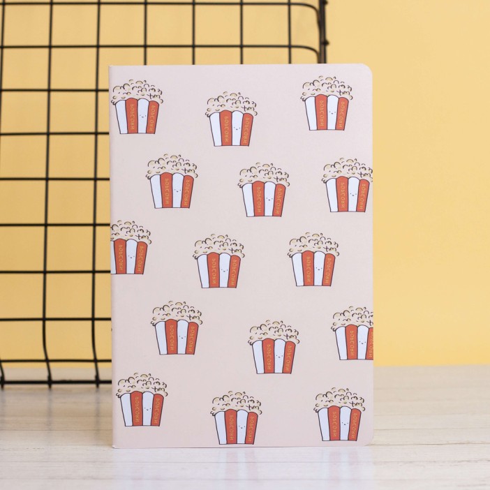 Тетрадь (A5) &quot;Food popcorn&quot;, pink (14.5*21) 