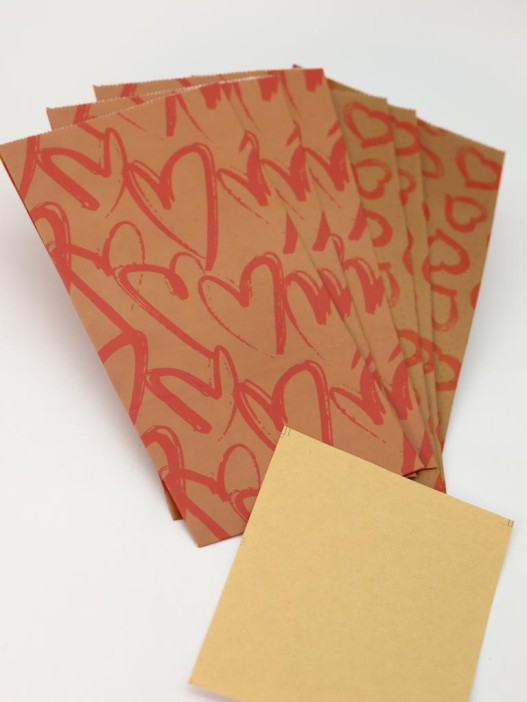 Набор подарочных пакетов+наклейки (6 шт.) &quot;Many hearts&quot;, 24*13*8 