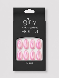 Накладные ногти GIRLY «Ярко-розовые», 12 шт., с клеевыми пластинами