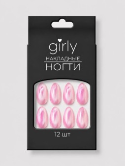 Накладные ногти GIRLY «Ярко-розовые», 12 шт., с клеевыми пластинами