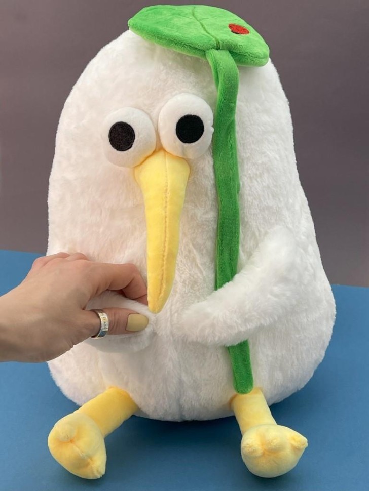 Мягкая игрушка (3+) "Птица Киви", белая, 31 см