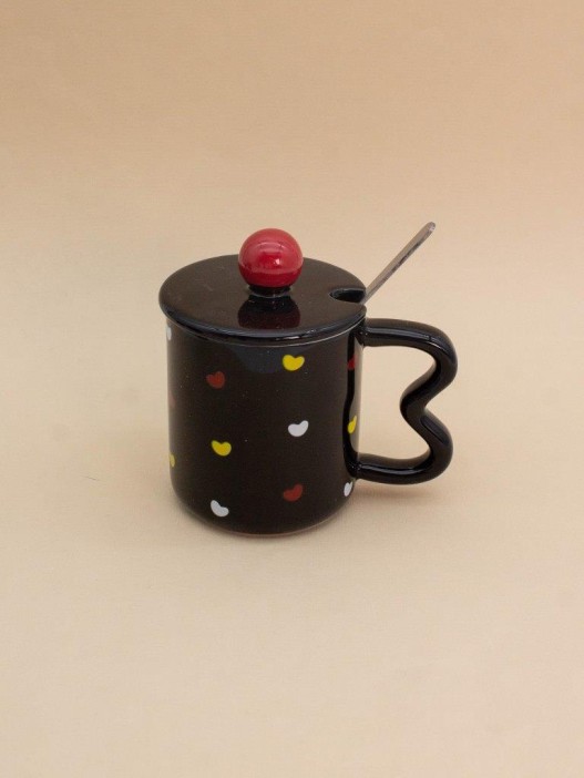 Кружка «Bright hearts», black (350 ml) 