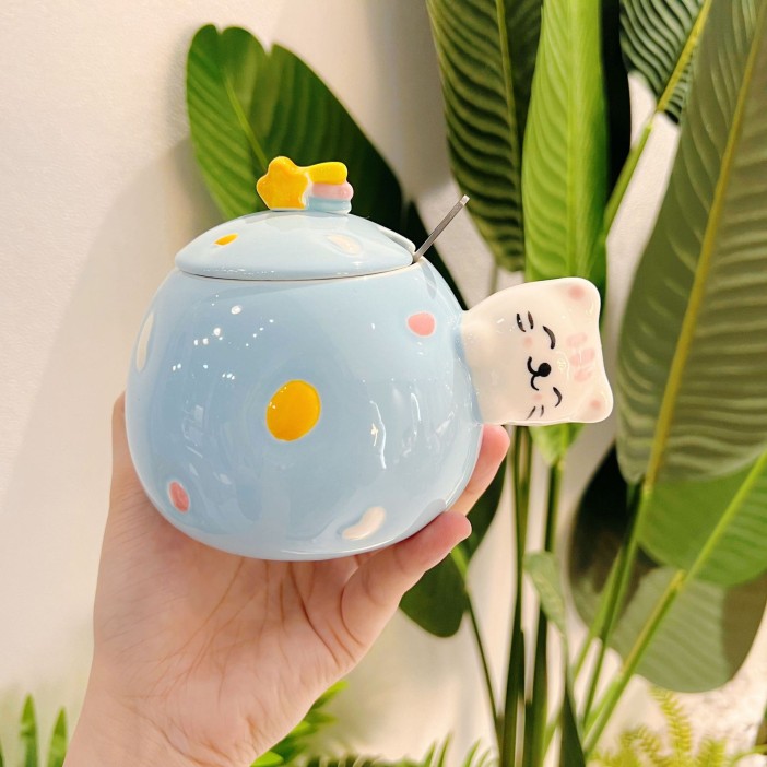 Кружка «Cat fireworks», blue (430 ml) 