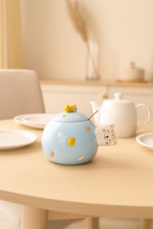 Кружка "Кошачий фейерверк", синяя (430мл)
