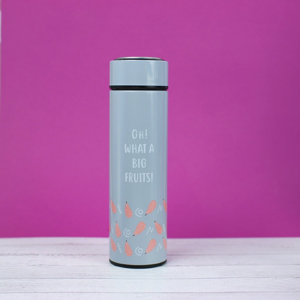M-2758W Термос "What a big fruits", grey (400ml)