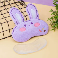 Маска для сна гелевая "Face rabbit", purple