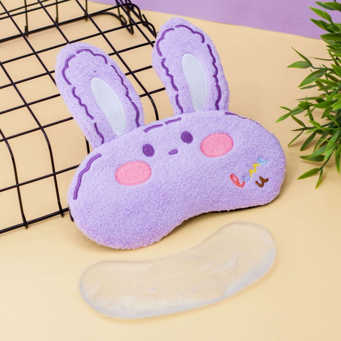 Маска для сна гелевая "Face rabbit", purple 
