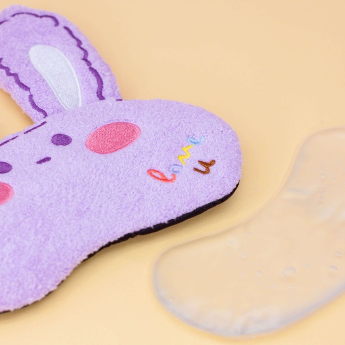 Маска для сна гелевая "Face rabbit", purple 