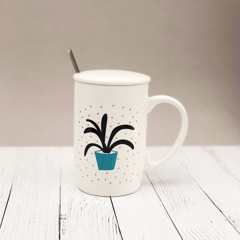 Кружка &quot;Plants&quot; (синий) (410ml) 