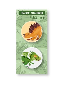 Набор закатных значков 2 шт. iLikeGift "Динозавры"