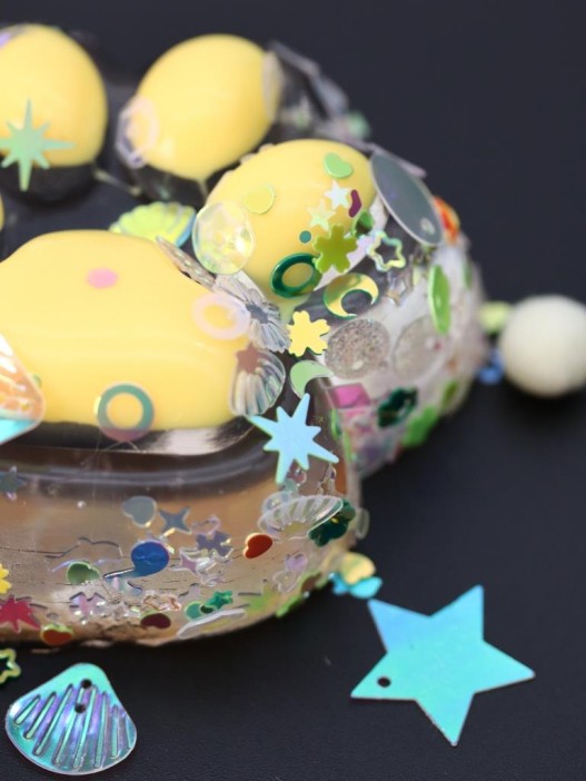 Мялка - антистресс «Таба ЛАПКА со звёздочками», жёлтая, 6 x 7,3 см 