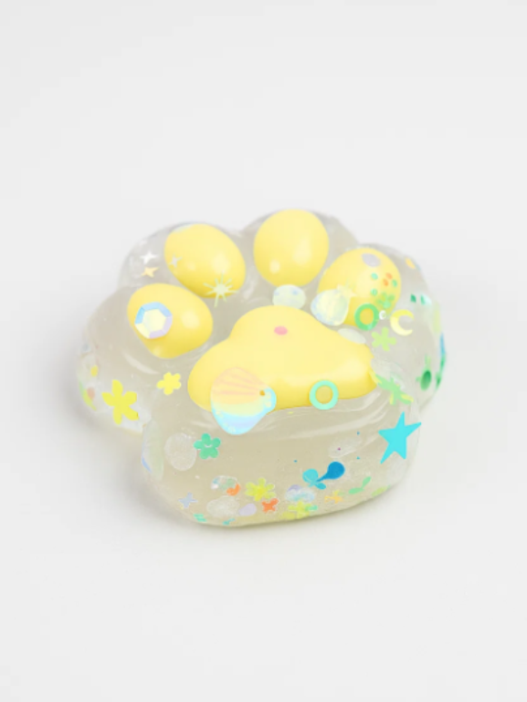 Мялка - антистресс «Таба ЛАПКА со звёздочками», жёлтая, 6 x 7,3 см 