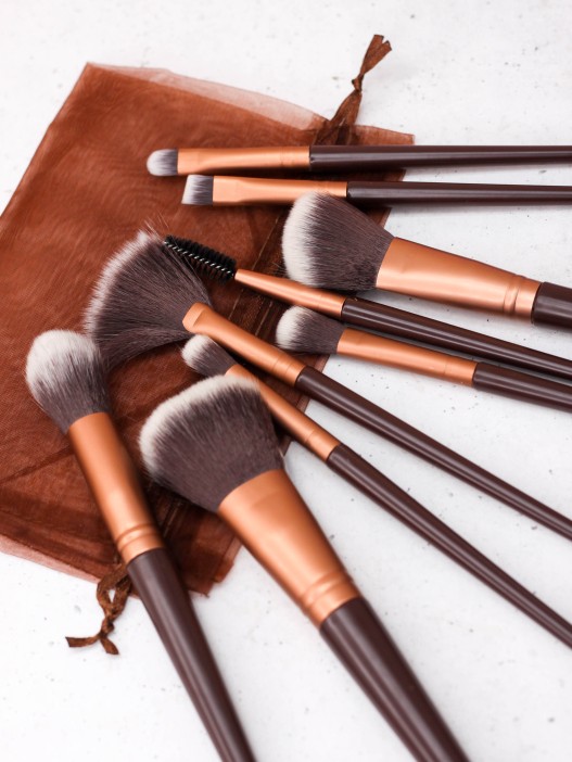 Набор кистей для макияжа &quot;Chocolate&quot;, 9 кистей, dark brown 