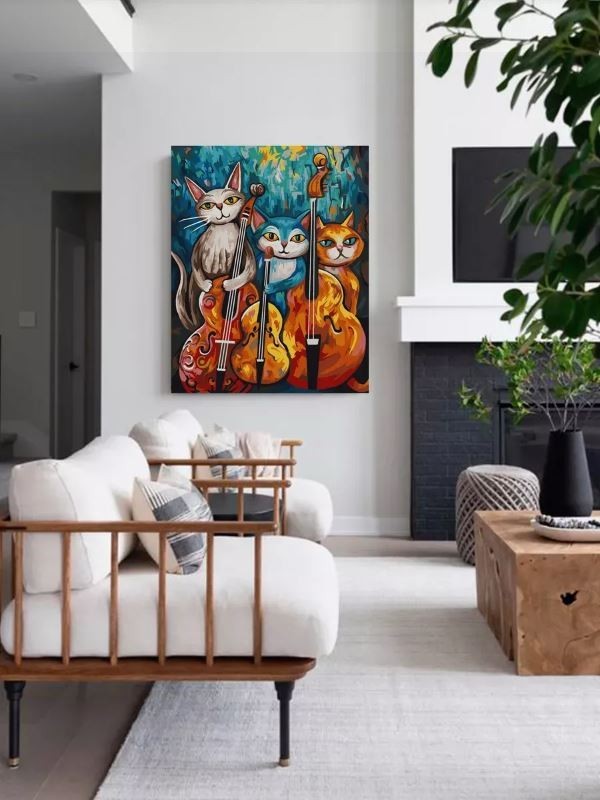 Картина по номерам 40*50 "Музыкальное трио" (23 цвета)