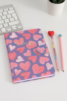 Блокнот (B6) "Love pattern", blue (18.5*13)