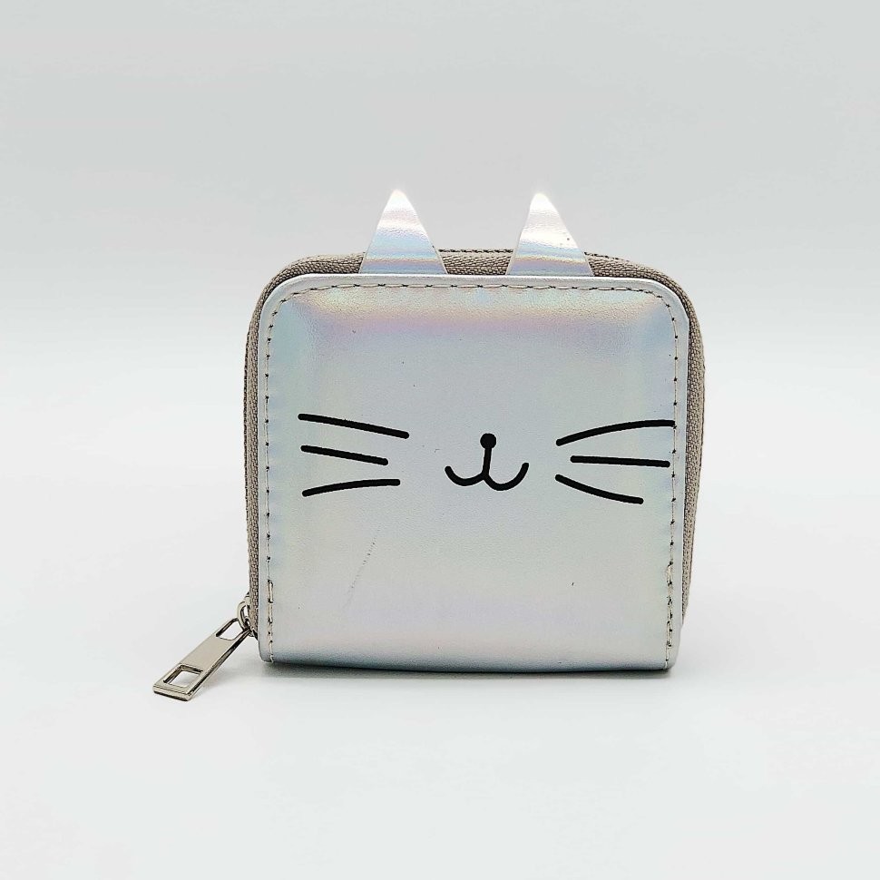 Кошелёк "Кот", серебряный