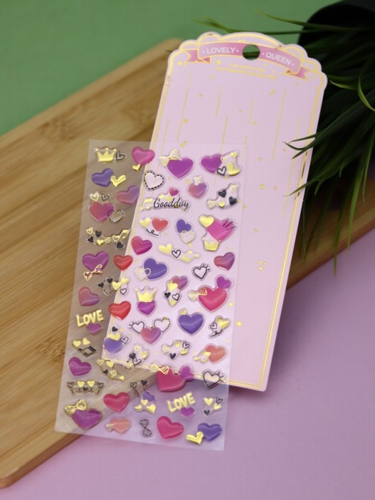 Наклейки объемные &quot;Flaming Hearts&quot; (20,5*9 см) 