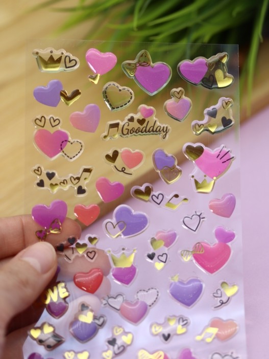 Наклейки объемные &quot;Flaming Hearts&quot; (20,5*9 см) 